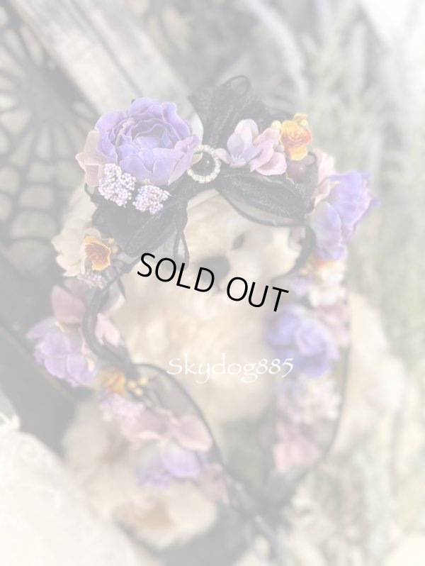 画像1: 2025★Halloween lavender&black ・ダブルハンギング24cm